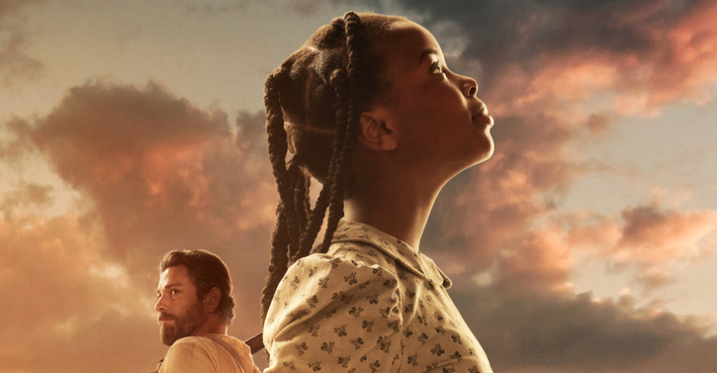 Sarah’s Oil promotional artwork featuring a young African American girl looking upward with hope, inspired by the true story of Sarah Rector.